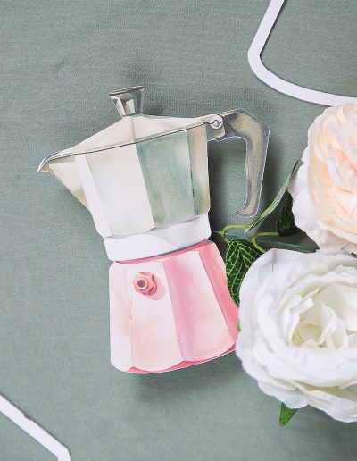 Coordinato grafico tema caffe per matrimonio