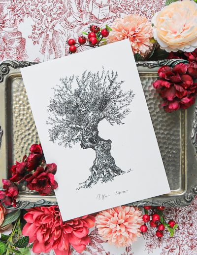 Illustrazione schizzo inchiostro per partecipazione di matrimonio