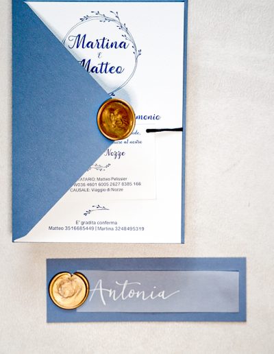 Invito matrimonio toni blu