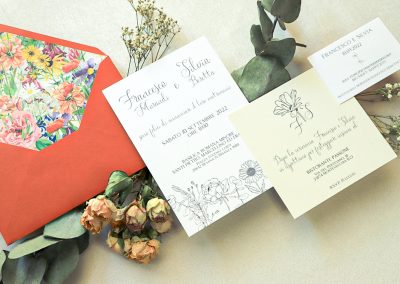 Partecipazione matrimonio vivace color arancione