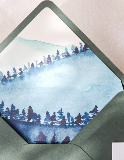 Partecipazione carta cotone con decoro in acquerello