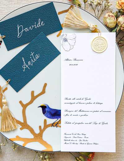 Segnaposti carta pelle scritti a mano