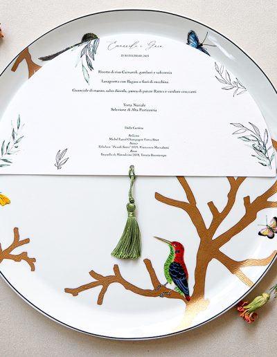 Menù sagomato semicircolare matrimonio