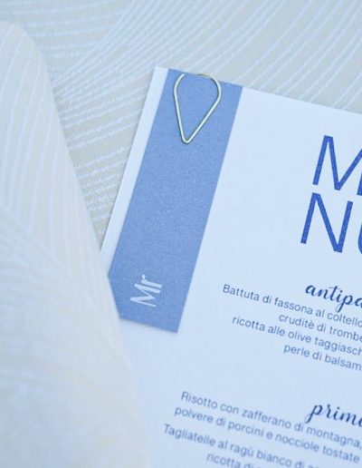 Menù matrimonio con segnaposto